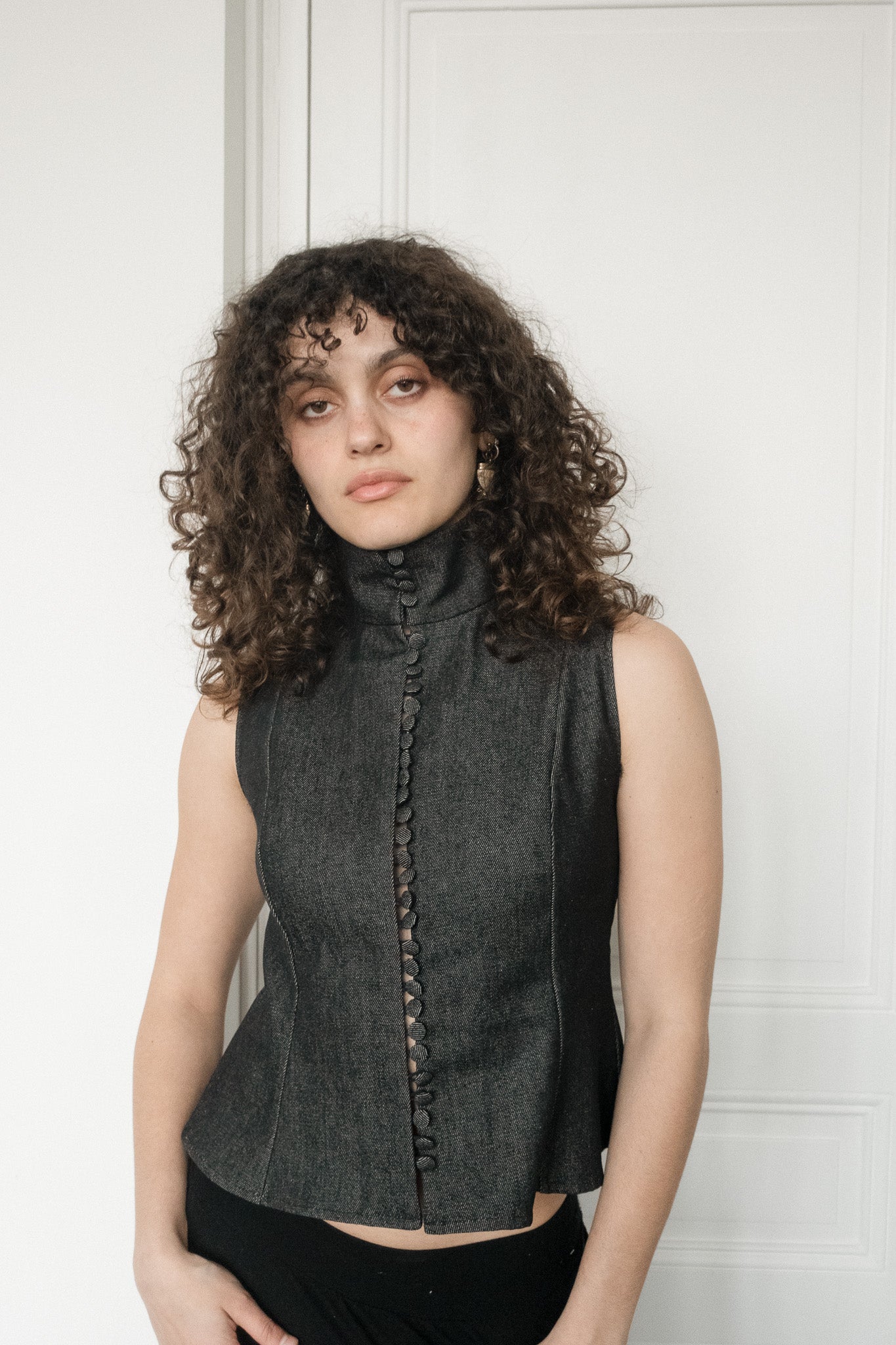 Tie-Neck Shirt - Cotton