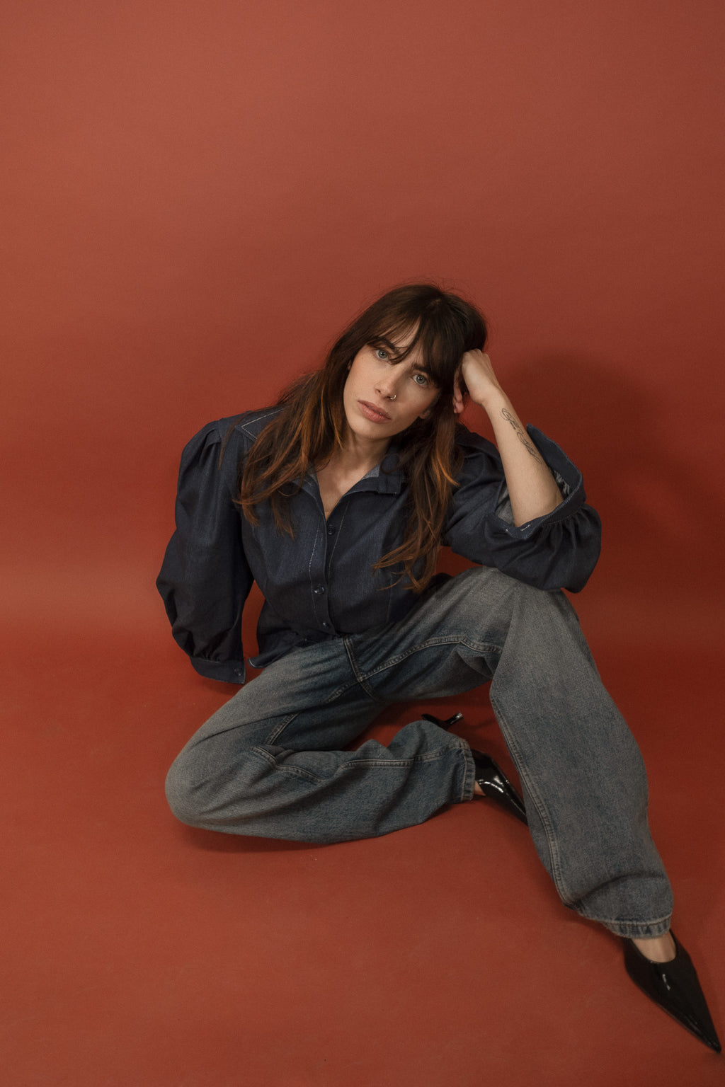 Puff-Sleeve Shirt - Cotton