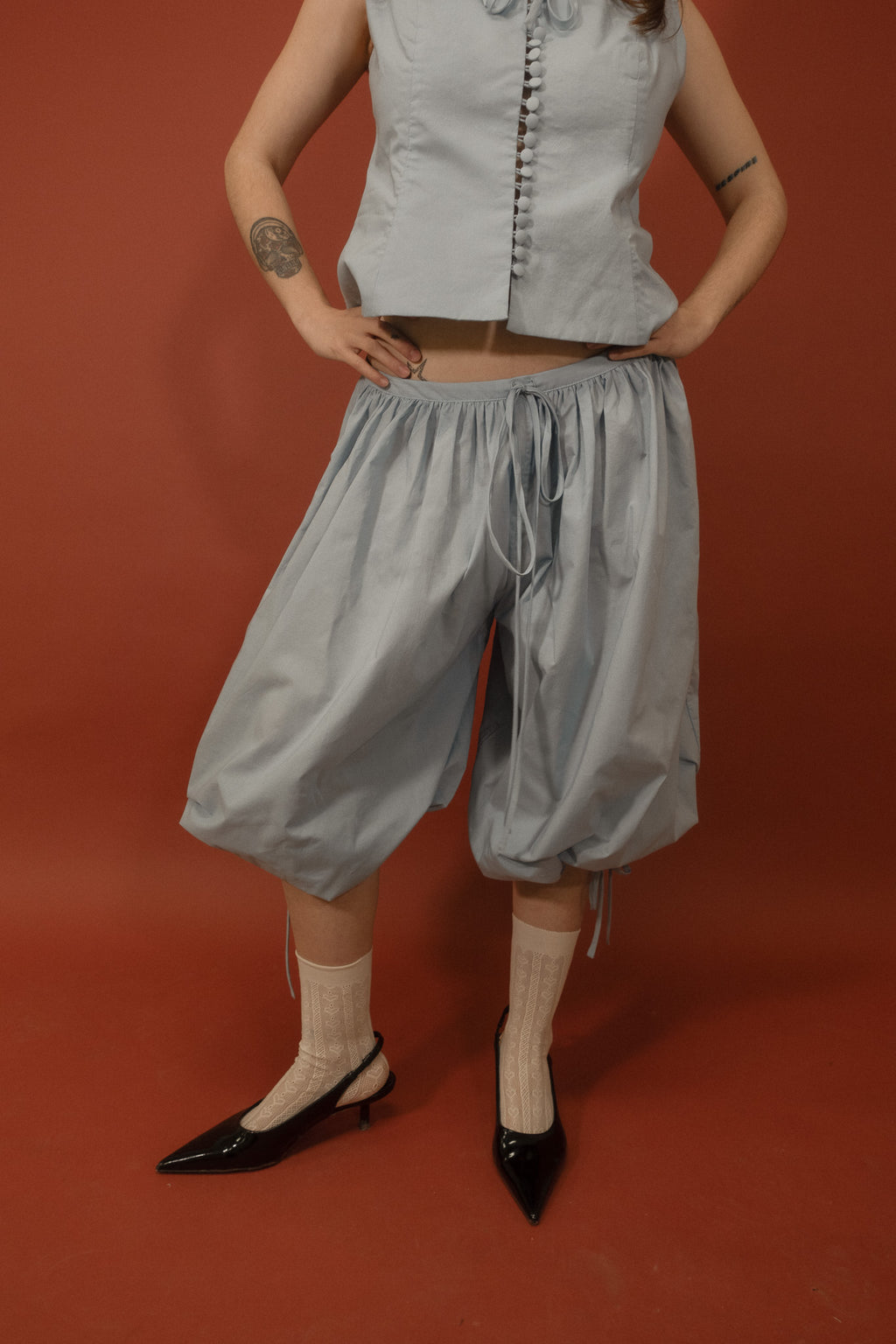 Gathered Jorts - Popelin