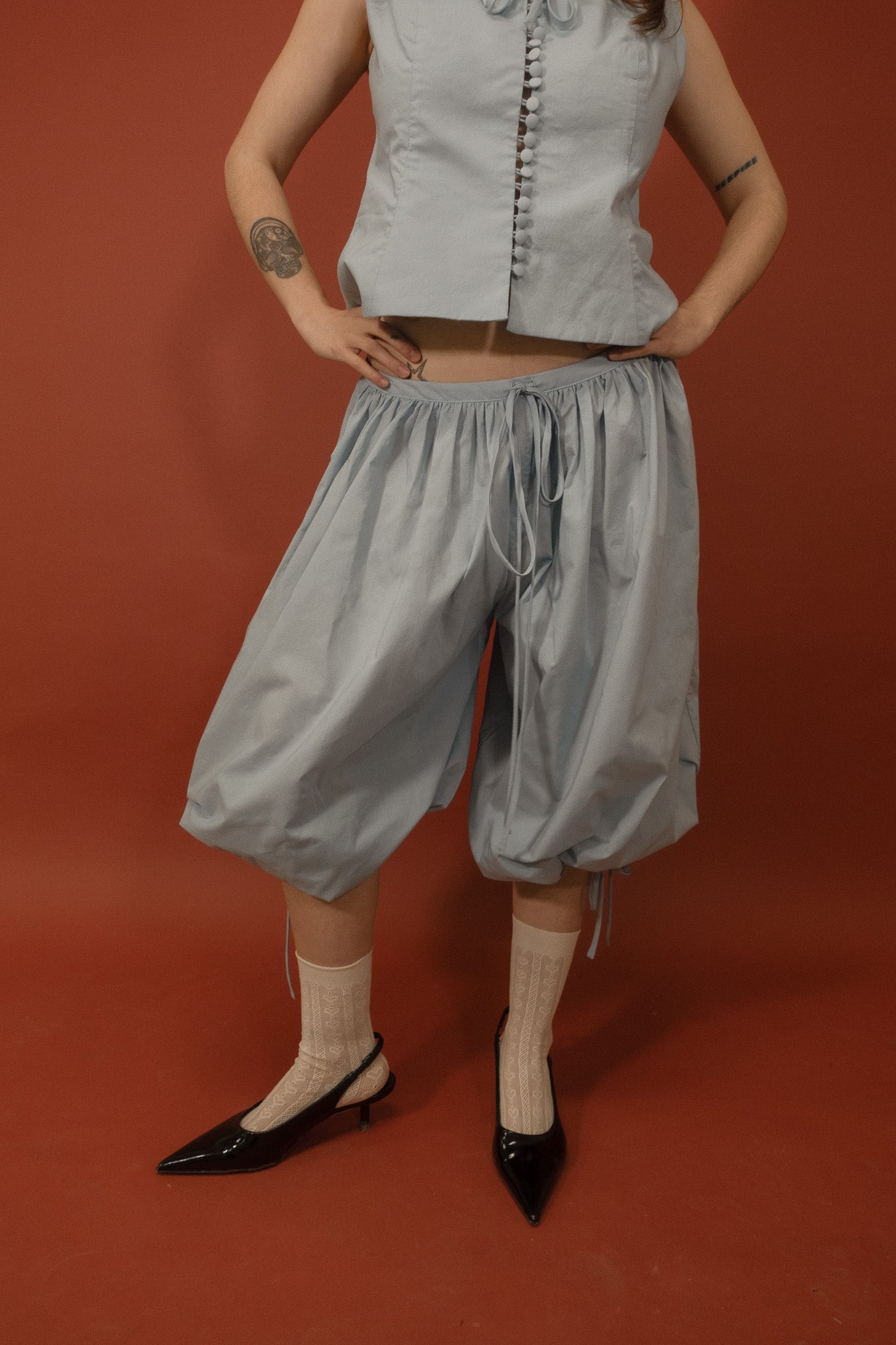 Gathered Jorts - Popelin