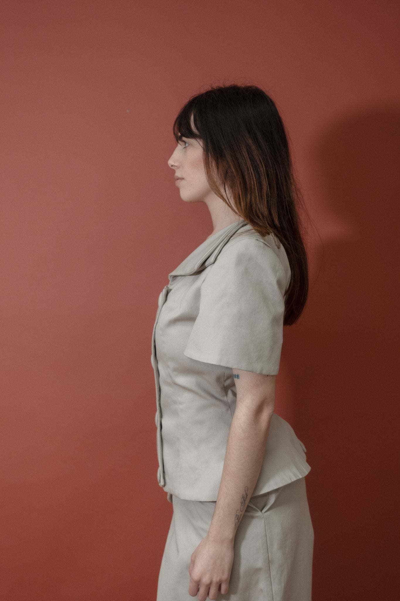 Overlap Tailored Top - Wool