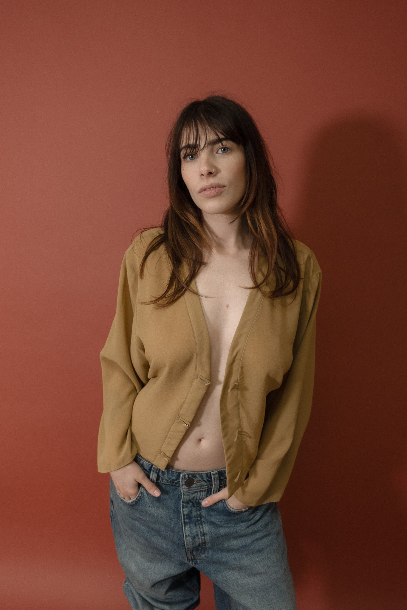 Tang Shirt Kimono Collar - Silk