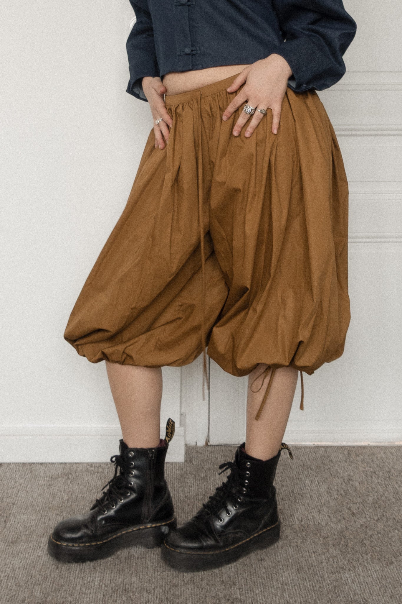 Gathered Jorts - Popelin