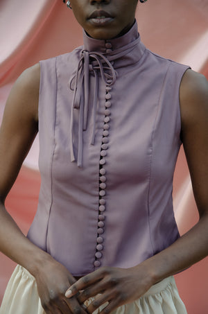 Tie-Neck Shirt - Cotton