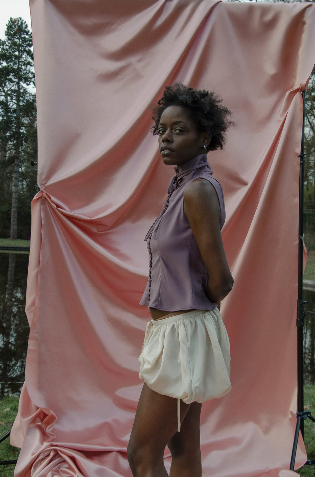 Tie-Neck Shirt - Cotton