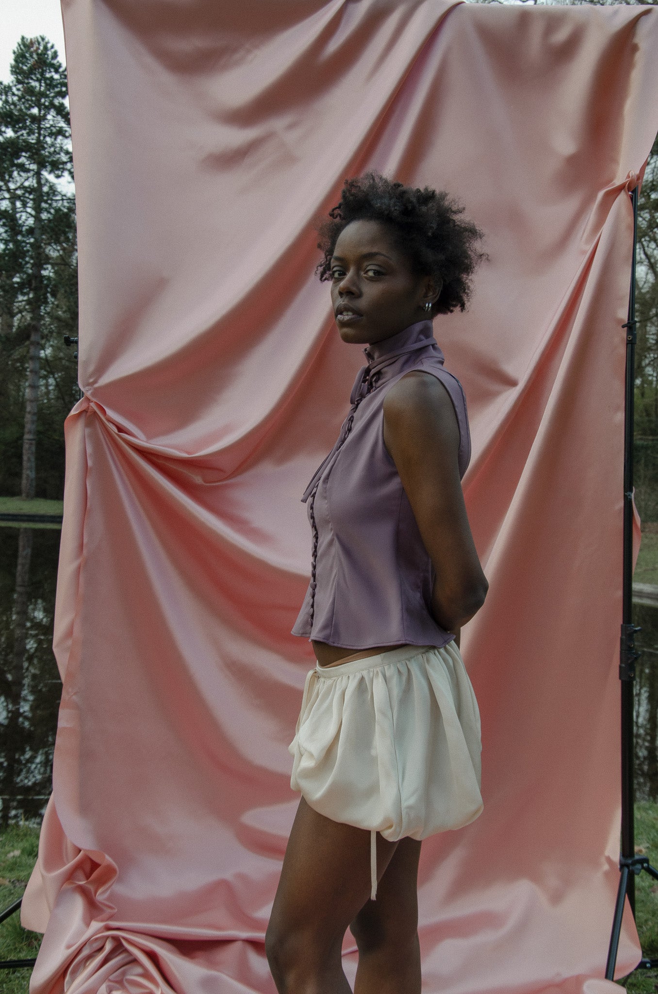 Tie-Neck Shirt - Cotton