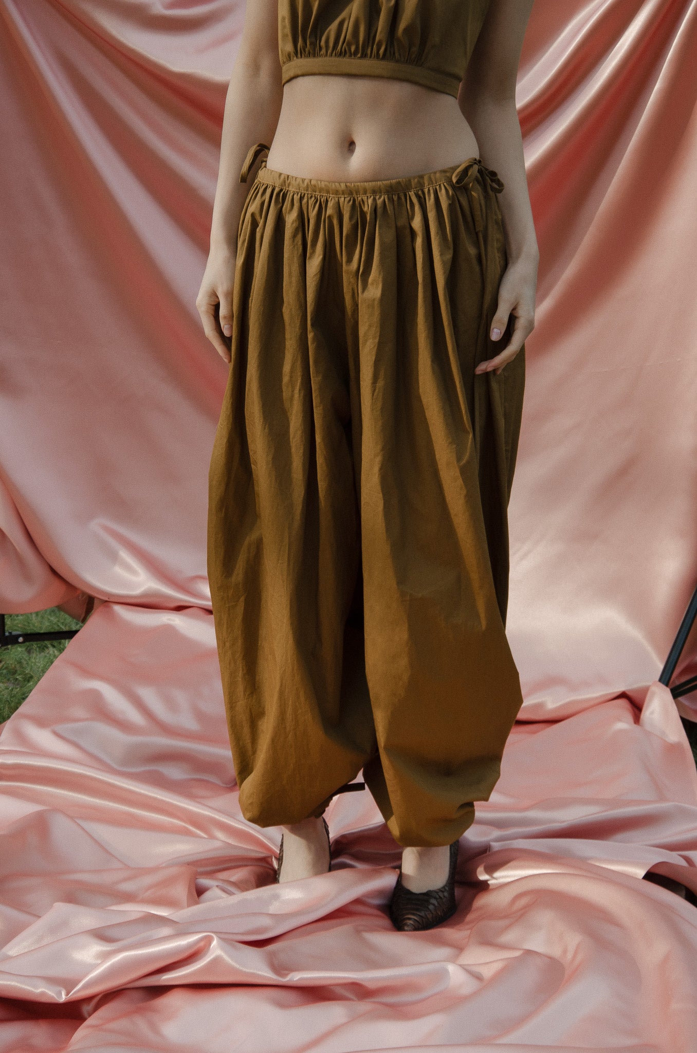 Gathered Trousers - Popelin
