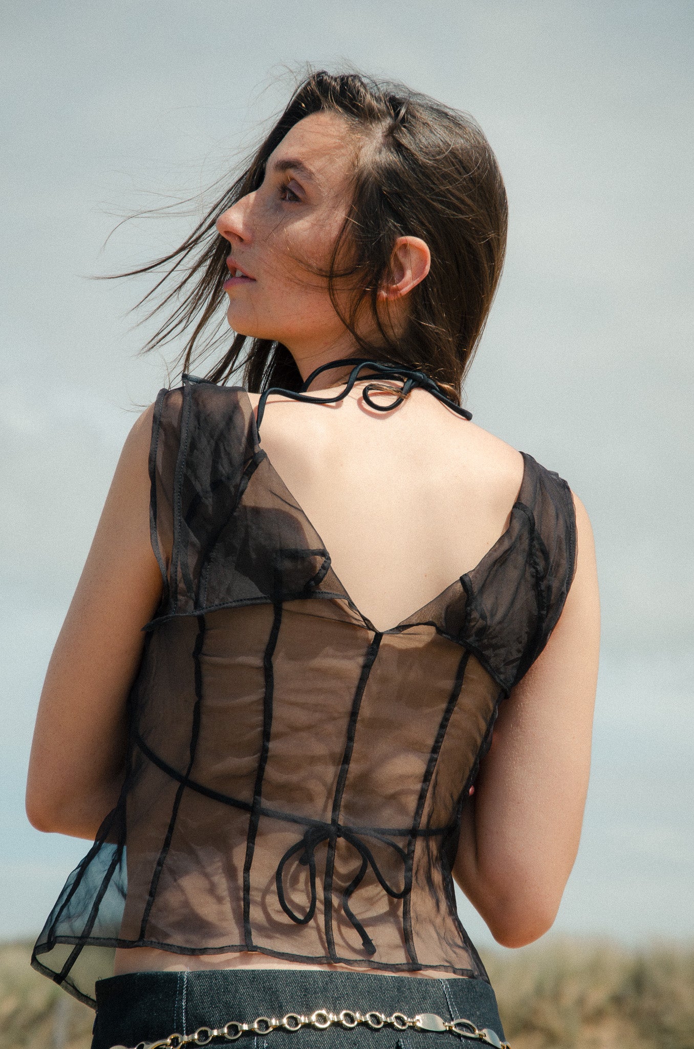 Sleeveless Sheer Top – Silk Organza
